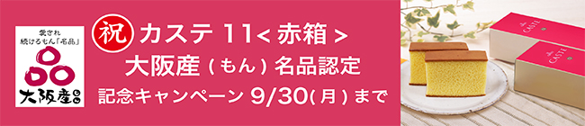 カステ11<赤箱>大阪産名品認定記念キャンペーン　対象商品ポイント5倍